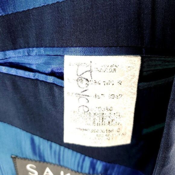 DAMAGED Arnold Brant Marzotto Wool 3‎ Button Blazer 48L Blue - Picture 11 of 15